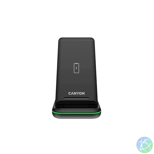 Canyon WS-304 3-in-1 15W univerzális vezeték nélküli töltő adapter fekete (Qi)