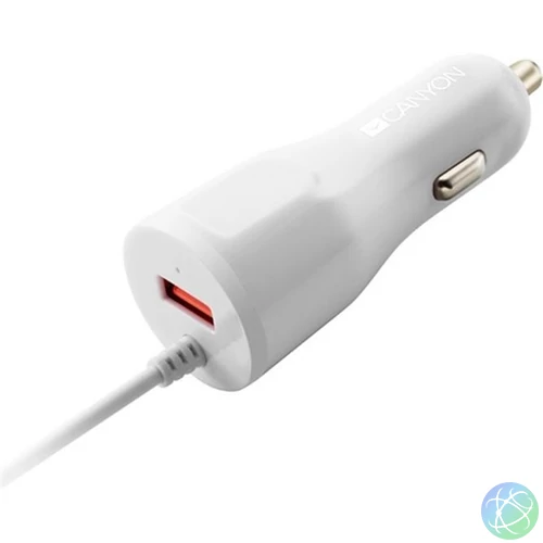 Canyon C-003 univerzális autós töltő adapter (beépített Lighning kábel)