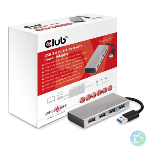 CLUB3D SenseVision USB 3.0  - 4x USB 3.0 HUB