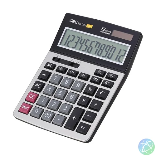 Deli Core 1671 ezüst asztali számológép