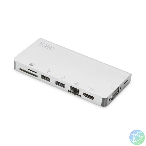 DIGITUS DA-70866 USB-C utazó 8 portos univerzális notebook dokkoló állomás