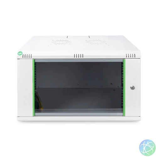 DIGITUS Dynamic Basic 19" 7U 389x600x450mm üvegajtós szürke fali rack szekrény