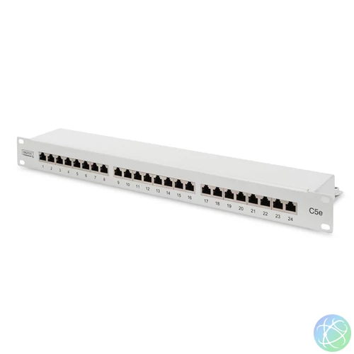 DIGITUS 19" 1U 24port Cat.5e szürke árnyékolt Patch Panel
