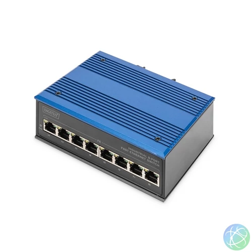 DIGITUS DN-650106 8port 10/100 falra szerelhető ipari switch