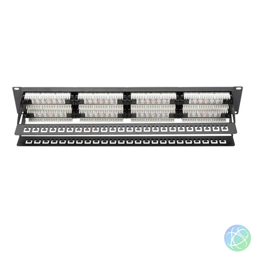 DIGITUS 19" 2U 48port Cat.6 kompakt fekete árnyékolatlan Patch Panel