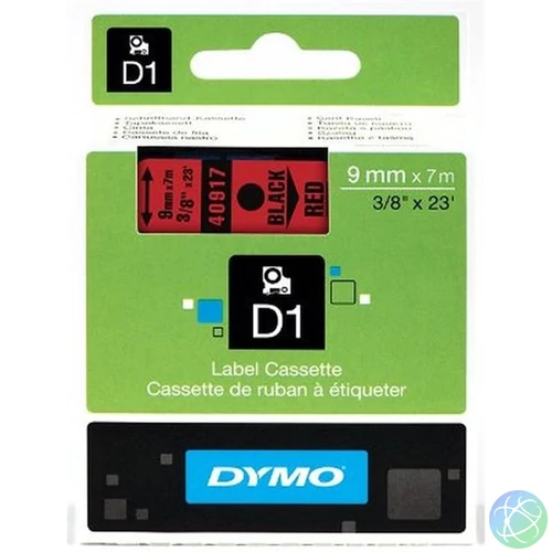 Dymo D1 9mmx7m fekete/piros feliratozógép szalag