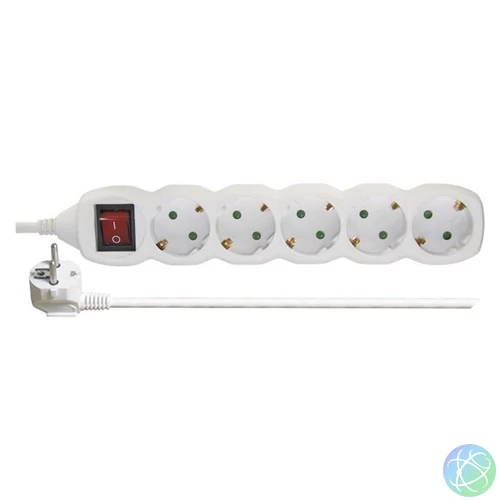 Emos P1522 5 aljzat 2méter 1mm2 kapcsolós fehér hosszabbító