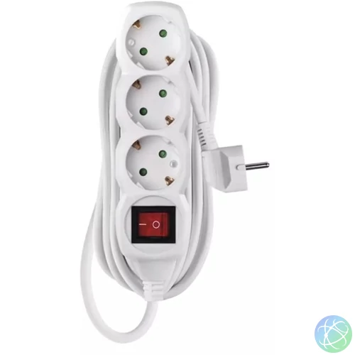 Emos P1325R 3 aljzat 5méter 1,5mm2 kapcsolós hosszabbító