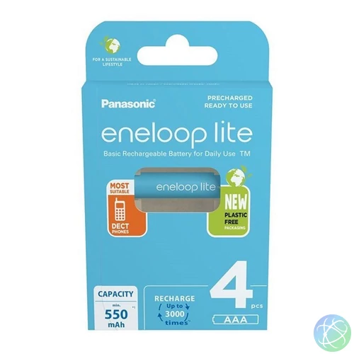Panasonic Eneloop BK-4LCCE/4BE AAA 550mAh mikro ceruza akku 4db/csomag