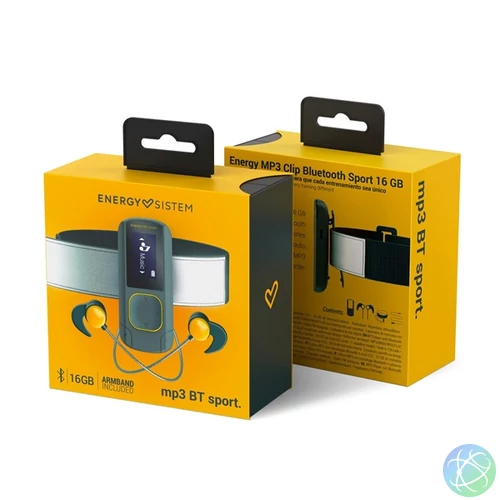 Energy Sistem EN 448272 Clip Sport Bluetooth-os 16GB fekete/borostyán MP3 lejátszó