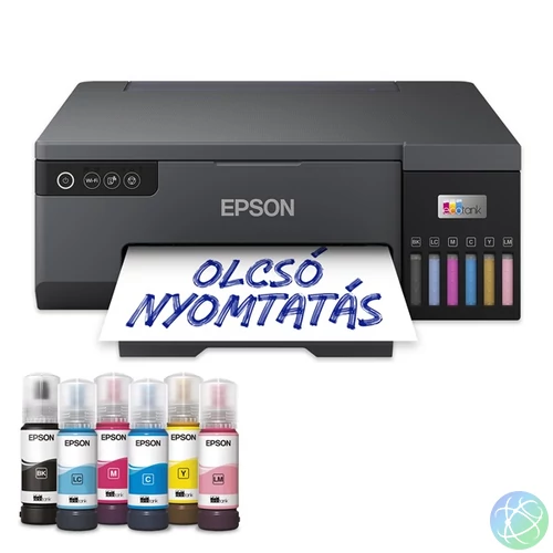 Epson EcoTank L8050 fotónyomtató WiFi/USB, 1500 fotóra elegendő tinta a dobozban