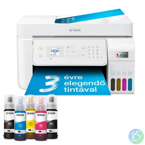 Epson EcoTank L5316 színes nyomtató MFP, WiFi/LAN, 8100/6500 oldal tinta a dobozban