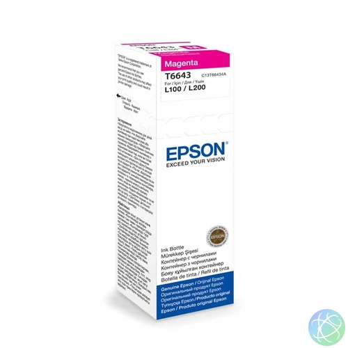 Epson C13T66434A T6643 70ml EcoTank kompatibilis magenta tintapalack