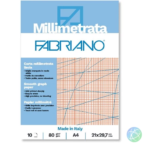 Fabriano A4 80g 10lapos milliméterpapír tömb