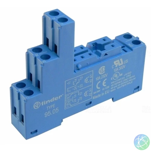 Finder 95.05 40.51/52/61-hez csavaros DIN (kalap)sín 35mm relé foglalat