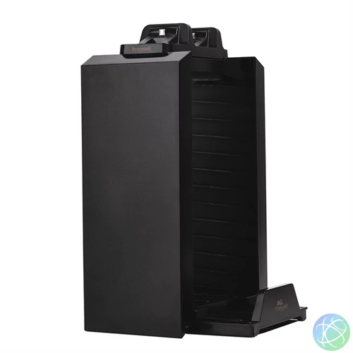 FroggieX FX-P4-C1-B Charge & Disc Tower PS4 dual töltőállomás + lemez tartó állvány