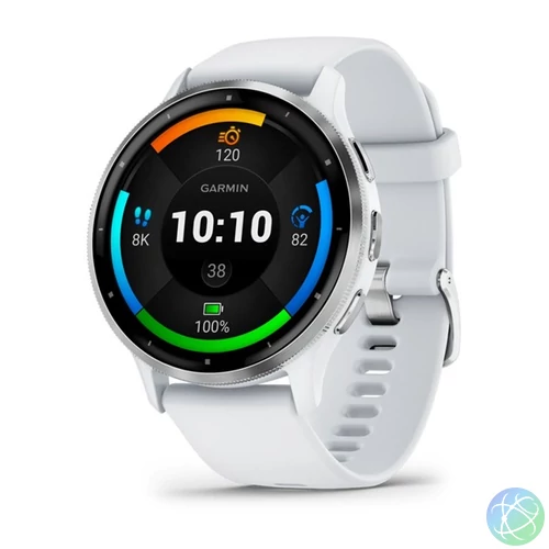 Garmin Venu 3 homokkő, ezüst kerettel, szilikon szíjjal okosóra