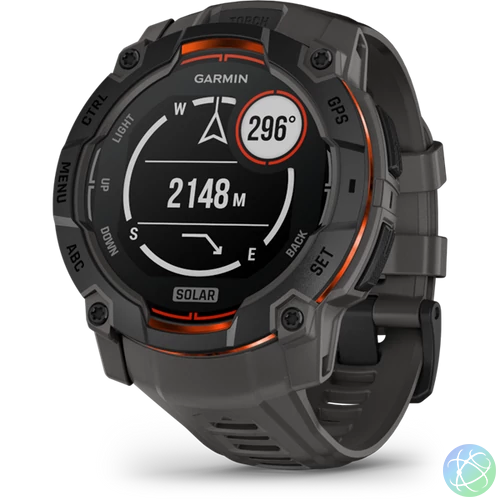 Garmin Instinct 3 50mm Solar fekete sötétszürke szíjjal okosóra