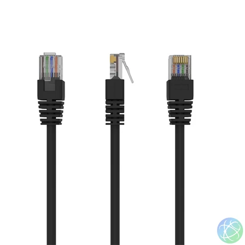 Gembird PP12-2M/BK 2m RJ45 CAT5e UTP M/M fekete kábel