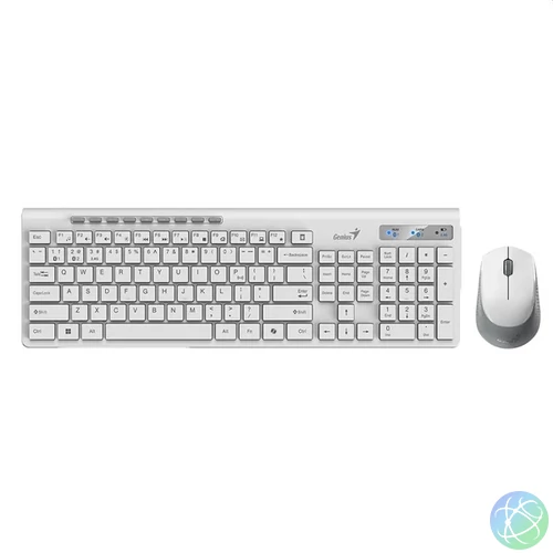 Genius SlimStar 8230 US vezeték nélküli fehér billentyűzet + egér