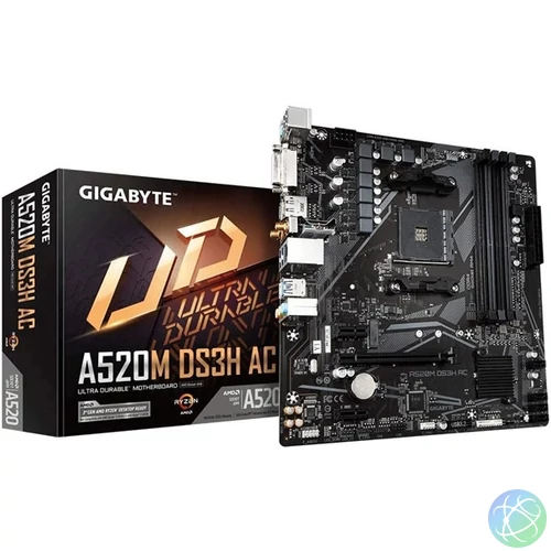 Gigabyte A520M DS3H AC AMD A520 AM4 mATX alaplap