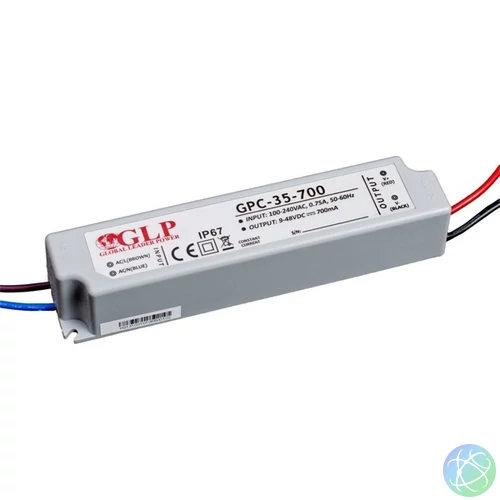 GLP GPCP-35-700 33.6W 24~48V 700mA IP67 LED tápegység