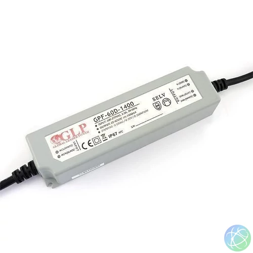 GLP GPF-60D-1400 58.8W 22~42V 1400mA IP67 LED tápegység