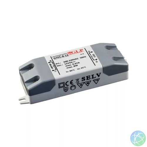 GLP GTPC-8-12 12V/0,67A 8W IP20 LED tápegység