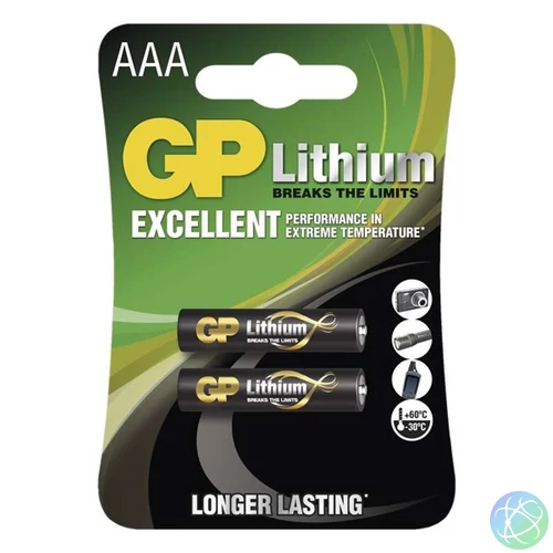 GP B15112 AAA (LR03/HR03) lítium mikroceruza elem 2db/bliszter