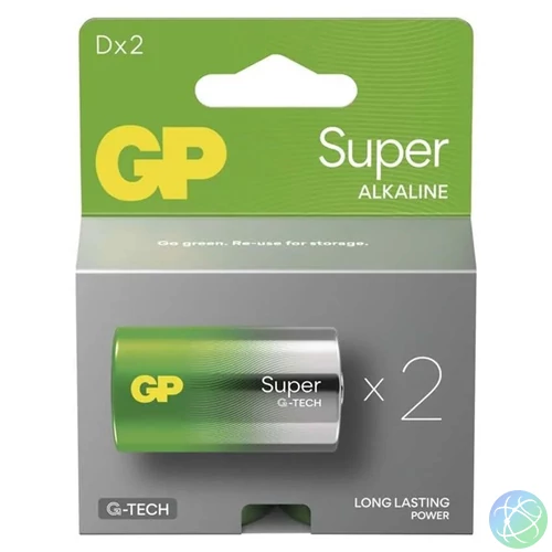 GP B01412 Super D (LR20) alkáli elem 2db