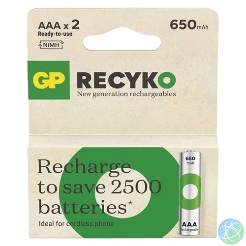 GP ReCyko NiMH Akkumulátor HR03 (AAA) 650mAh 2db