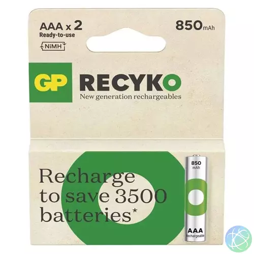 GP ReCyko NiMH Akkumulátor HR03 (AAA) 850mAh 2db