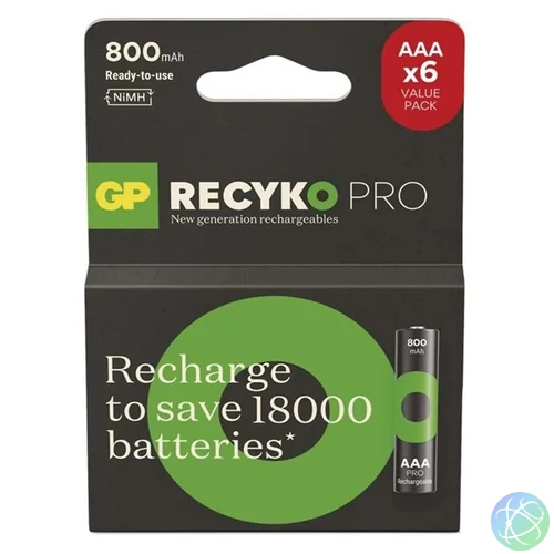 GP ReCyko Pro NiMH Akkumulátor HR03 (AAA) 6db