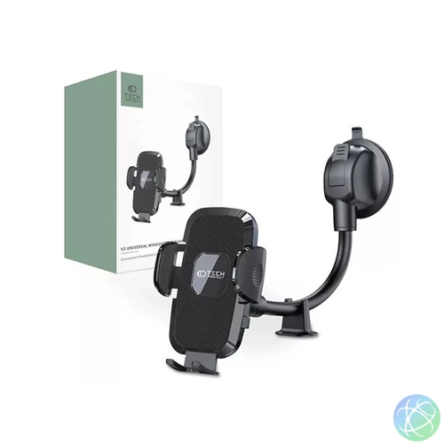 Haffner FN0451 V3W-D univerzális fekete műszerfalra/szélvédőre helyezhető autós tartó
