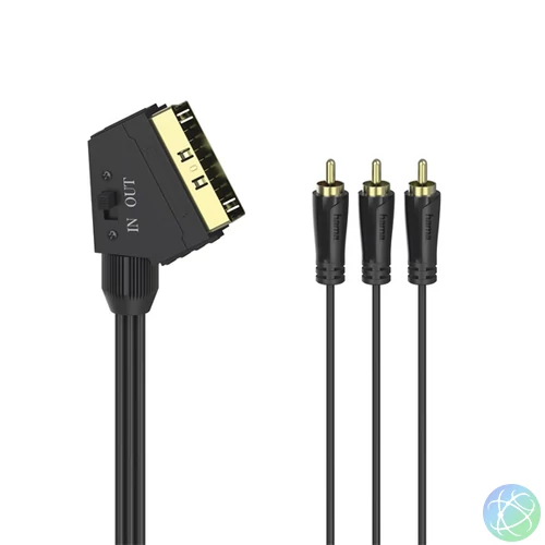 Hama 205156 FIC AV SCART-3RCA be/ki 1,5m összekötőkábel