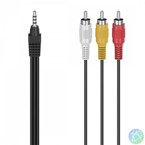 Hama 00305016 3 RCA - Jack fekete összekötő kábel