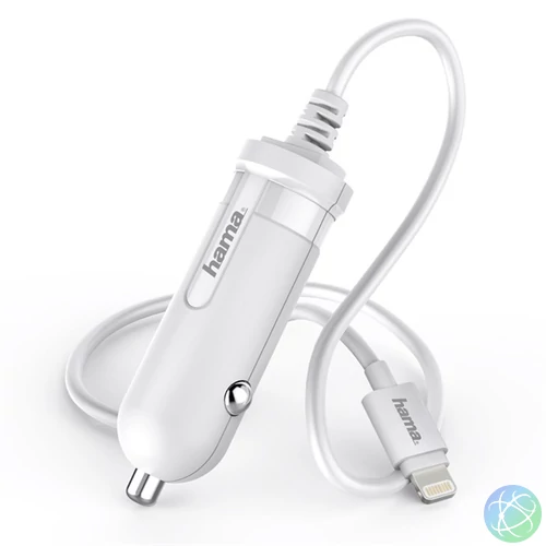 Hama 178303 iPad/iPhone Lightning (MFI) 2,4A fehér autós töltő
