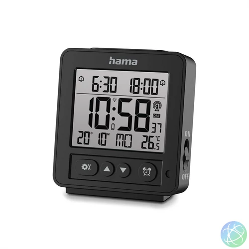 Hama 00185895 RHODOS DCF fekete ébresztőóra