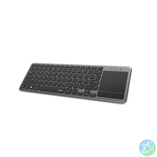 Hama "KW-600T" HUN USB vezeték nélküli fekete billentyűzet (touchpad)
