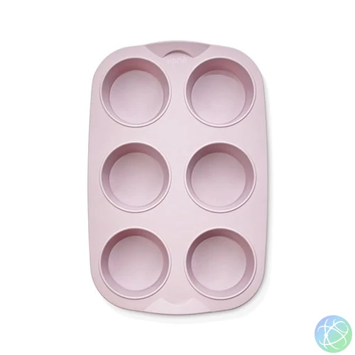 IRIS szilikon muffin sütőforma 6 darabhoz, szürke, fekete vagy piros színű SL-3208