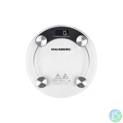 Hausberg HB-6000NG fekete üveg fürdőszobai mérleg