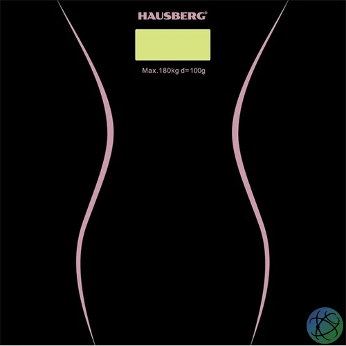Hausberg HB-6003NG üveg fürdőszobai mérleg fekete