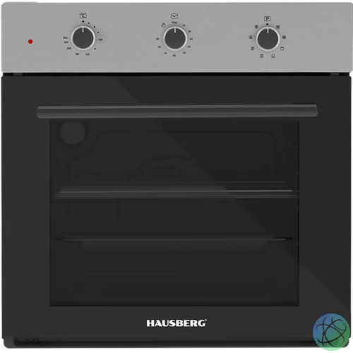 Hausberg HB-8044IN inox-fekete, beépíthető, sütőtér:58L, grill, hőlégkeveréses, sütő