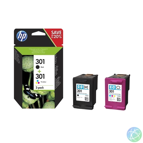 HP N9J72AE 301 tri-color és fekete tintapatron csomag