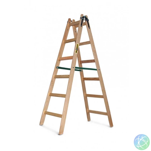 DRABEST STANDARD 2x6 lépcsős fa létra, összecsukható