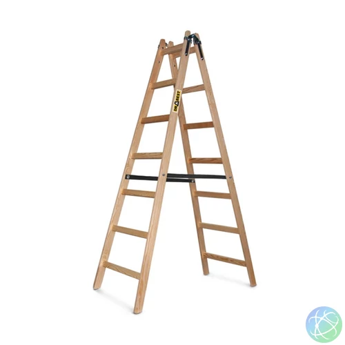 DRABEST STANDARD 2x7 lépcsős fa létra, összecsukható