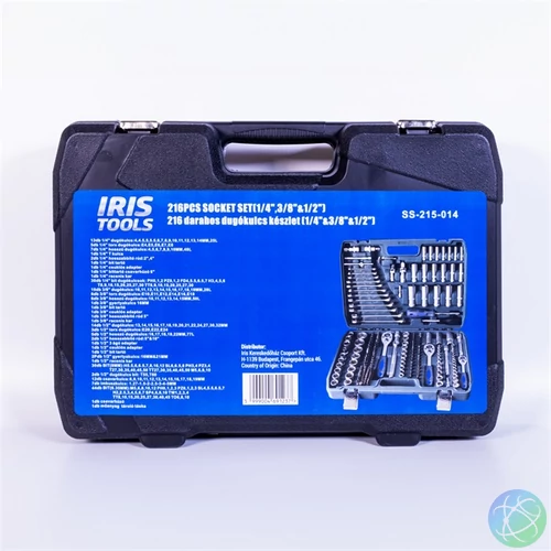 IRIS TOOLS SS-215-014 215 darabos dugókulcs készlet (1/4"&3/8"&1/2")