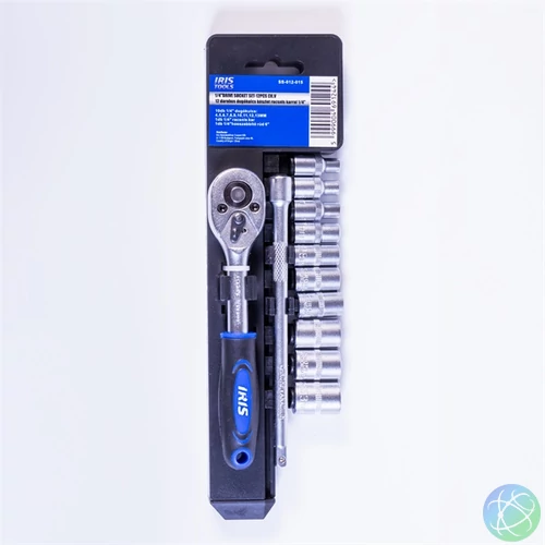 IRIS TOOLS SS-012-015 12 darabos dugókulcs készlet racsnis karral 1/4"