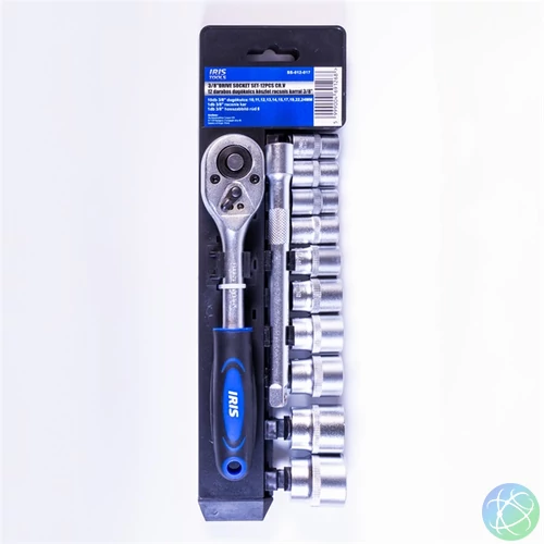 IRIS TOOLS SS-012-017 12 darabos dugókulcs készlet racsnis karral 3/8"