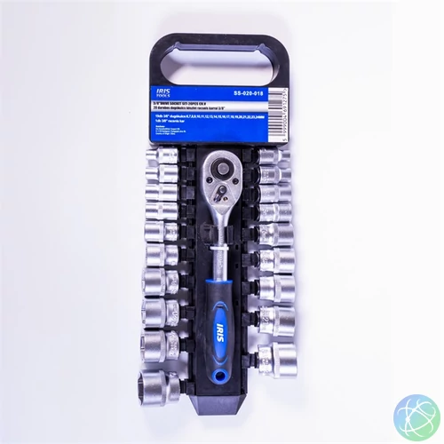 IRIS TOOLS SS-020-018 20 darabos dugókulcs készlet racsnis karral 3/8"